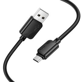 Кабель USB MicroUSB Hoco X113 (2.4A) <черный>
