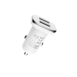 Автомобильное зарядное устройство USB Borofone BZ12 (2.4A/2 порта USB/кабель Lightning) <белый>