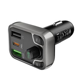 Автомобильный FM модулятор (трансмиттер) Borofone BC38 (3А/QC 3.0/USB-C PD/Bluetooth) <черный>