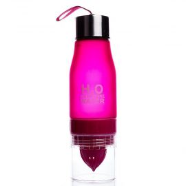 Бутылка для воды H2O Drink more water с соковыжималкой (650 мл) <пурпурный>