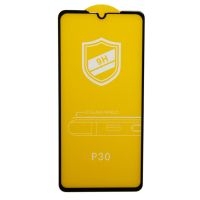 Защитное стекло для Huawei P30 (2,5D/закаленное, полная наклейка) <черный> в блистере ― OnlineBazar.su
