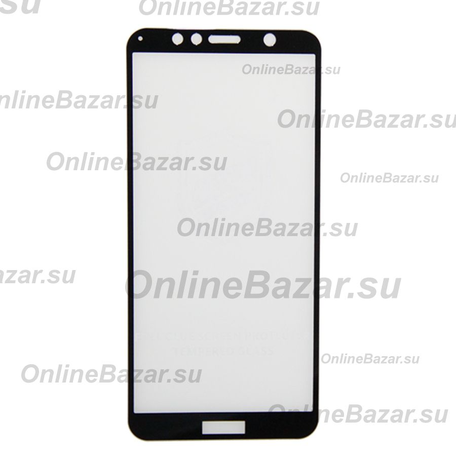 Защитное стекло для Honor 7A (DUA-L22) (2,5D/полная наклейка) <черный> ― OnlineBazar.su