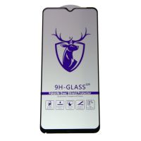 Защитное стекло для Samsung SM-A035F (Galaxy A03) (2,5D/закаленное, полная наклейка) <черный> в блистере ― OnlineBazar.su