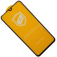 Защитное стекло для Samsung SM-A405F (Galaxy A40) (2.5D/закаленное, полная наклейка) <черный> в блистере ― OnlineBazar.su