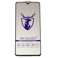 Защитное стекло для Samsung SM-A415F (Galaxy A41) (2.5D/закаленное, полная наклейка) <черный> в блистере ― OnlineBazar.su