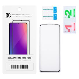 Защитное стекло для Tecno Spark 20C (BG7n) (2.5D/закаленное, полная наклейка) <черный> в блистере