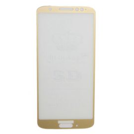 Защитное стекло для Motorola Moto G6 (XT1925) (2,5D/полная наклейка) <золото>