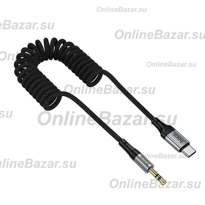 Кабель AUX 3.5 mm - Type-C Hoco UPA33B (1.5 м) <черный> ― OnlineBazar.su