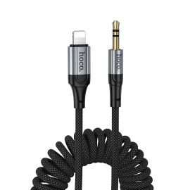 Кабель AUX 3.5mm - Lightning Hoco UPA33A (1.5 м) <черный>