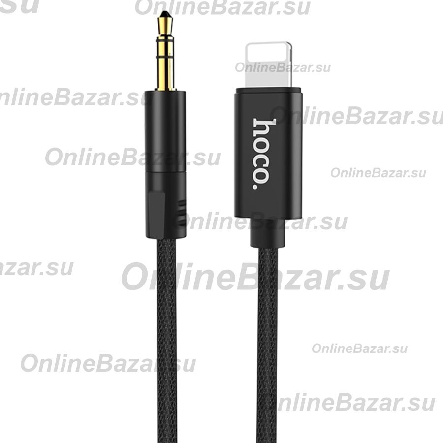 Кабель AUX iPhone Lightning - 3.5 mm Hoco UPA-13 <черный> ― OnlineBazar.su