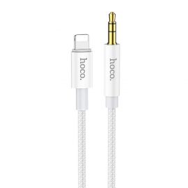 Кабель AUX iPhone Lightning - 3.5 mm Hoco UPA19 (1 м) <серебристый>