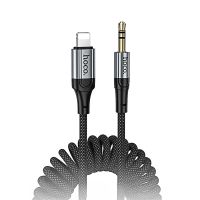 Кабель AUX iPhone Lightning - 3.5 mm Hoco UPA33A (1 м) <черный> ― OnlineBazar.su
