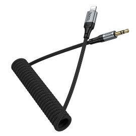 Кабель AUX iPhone Lightning - 3.5 mm Hoco UPA33A (1 м) <черный>