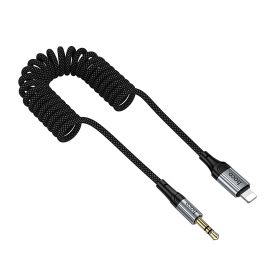 Кабель AUX iPhone Lightning - 3.5 mm Hoco UPA33A (1 м) <черный>