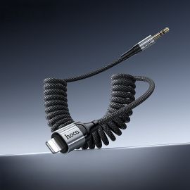 Кабель AUX iPhone Lightning - 3.5 mm Hoco UPA33A (1 м) <черный>