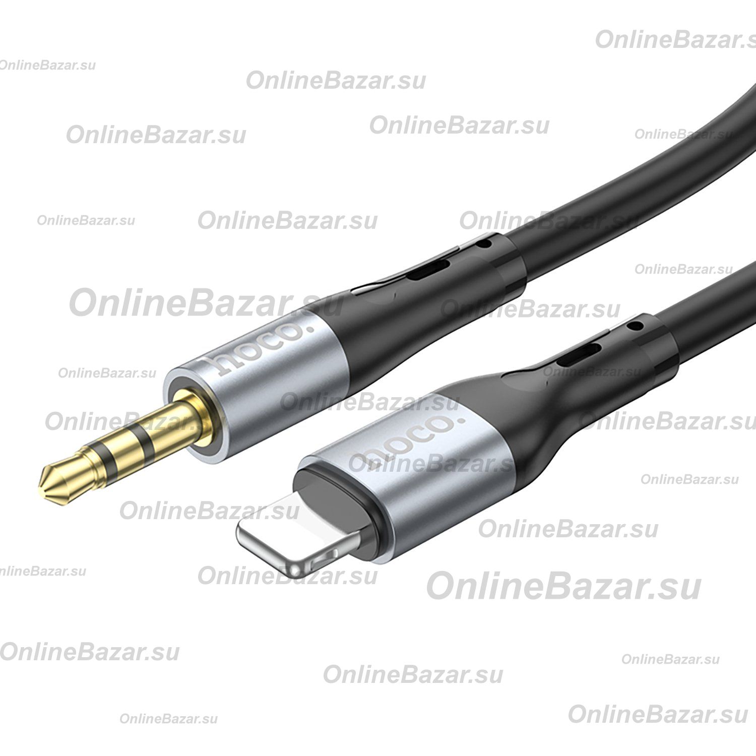 Кабель AUX iPhone Lightning - 3.5 mm Hoco UPA22 (1 м) <черный> ― OnlineBazar.su