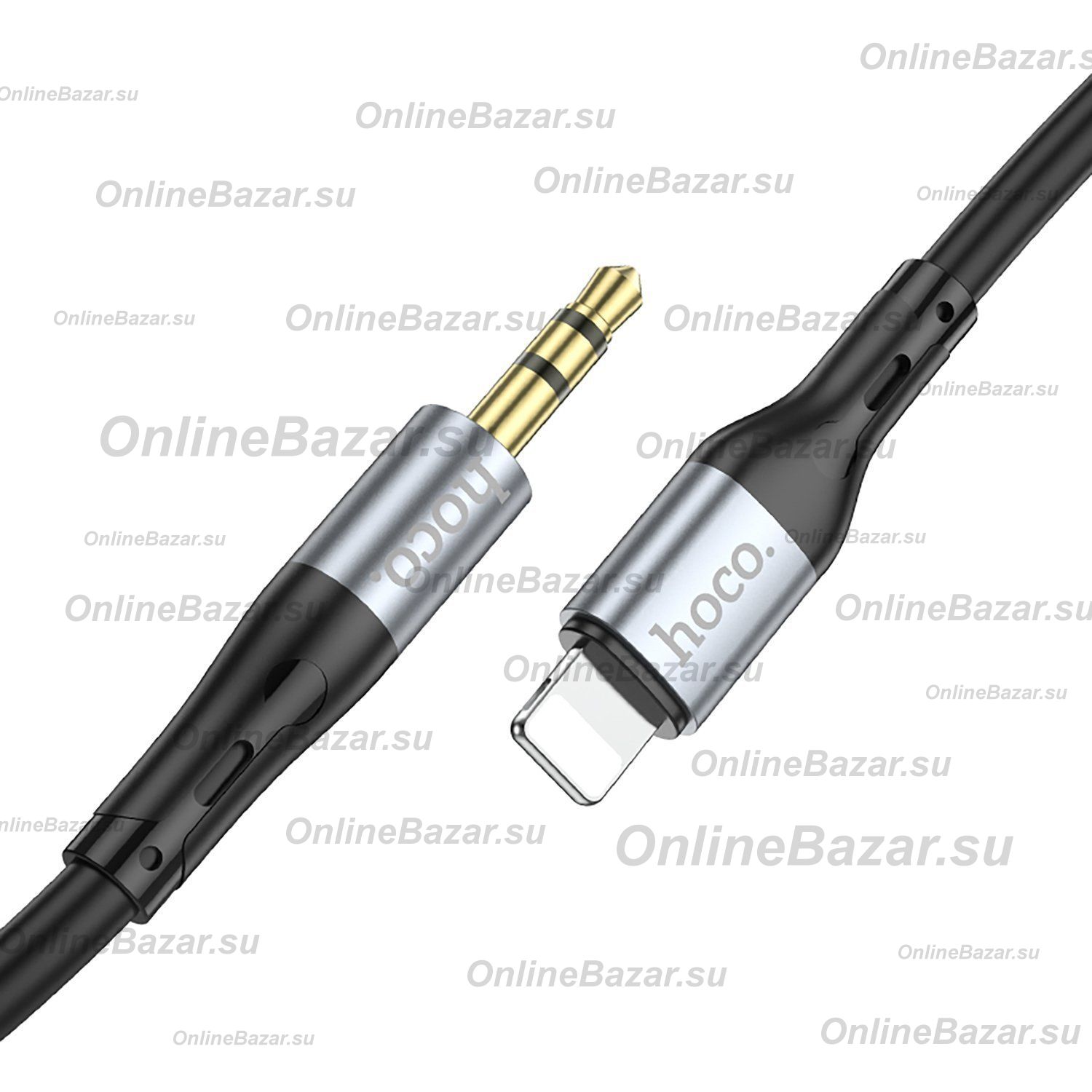 Кабель AUX iPhone Lightning - 3.5 mm Hoco UPA22 (1 м) <черный> ― OnlineBazar.su
