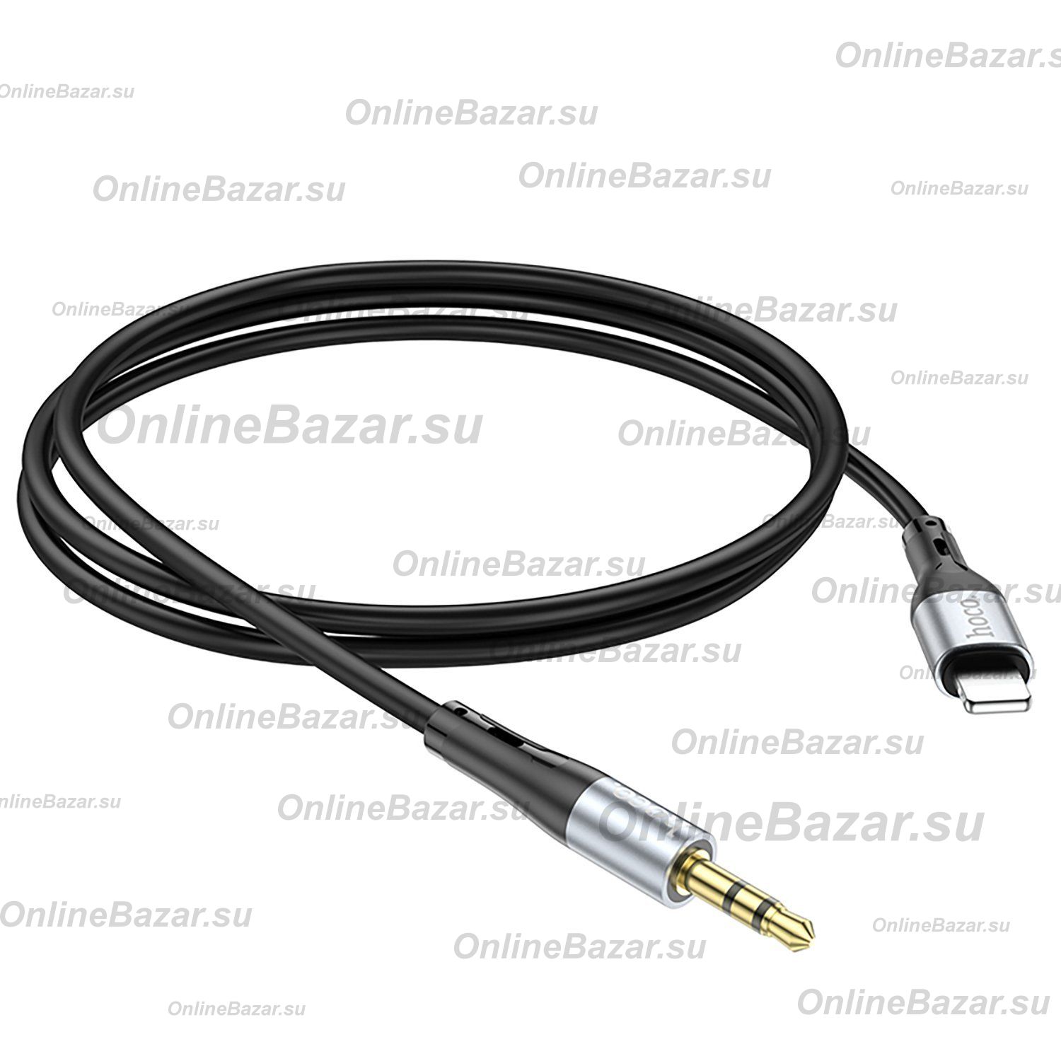 Кабель AUX iPhone Lightning - 3.5 mm Hoco UPA22 (1 м) <черный> ― OnlineBazar.su