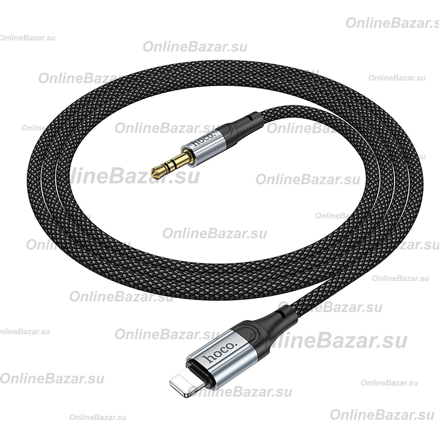 Кабель AUX iPhone Lightning - 3.5 mm Hoco UPA26 (1 м) <черный> ― OnlineBazar.su