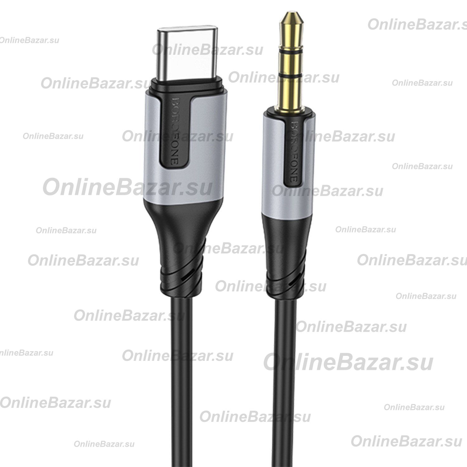 Кабель AUX 3.5 mm - Type-C Borofone BL19 (1 м) <черный> ― OnlineBazar.su