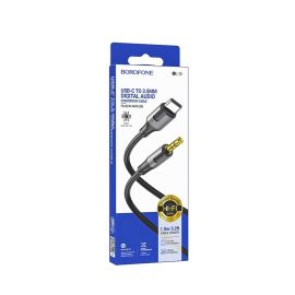 Кабель AUX 3.5 mm - Type-C Borofone BL19 (1 м) <черный>