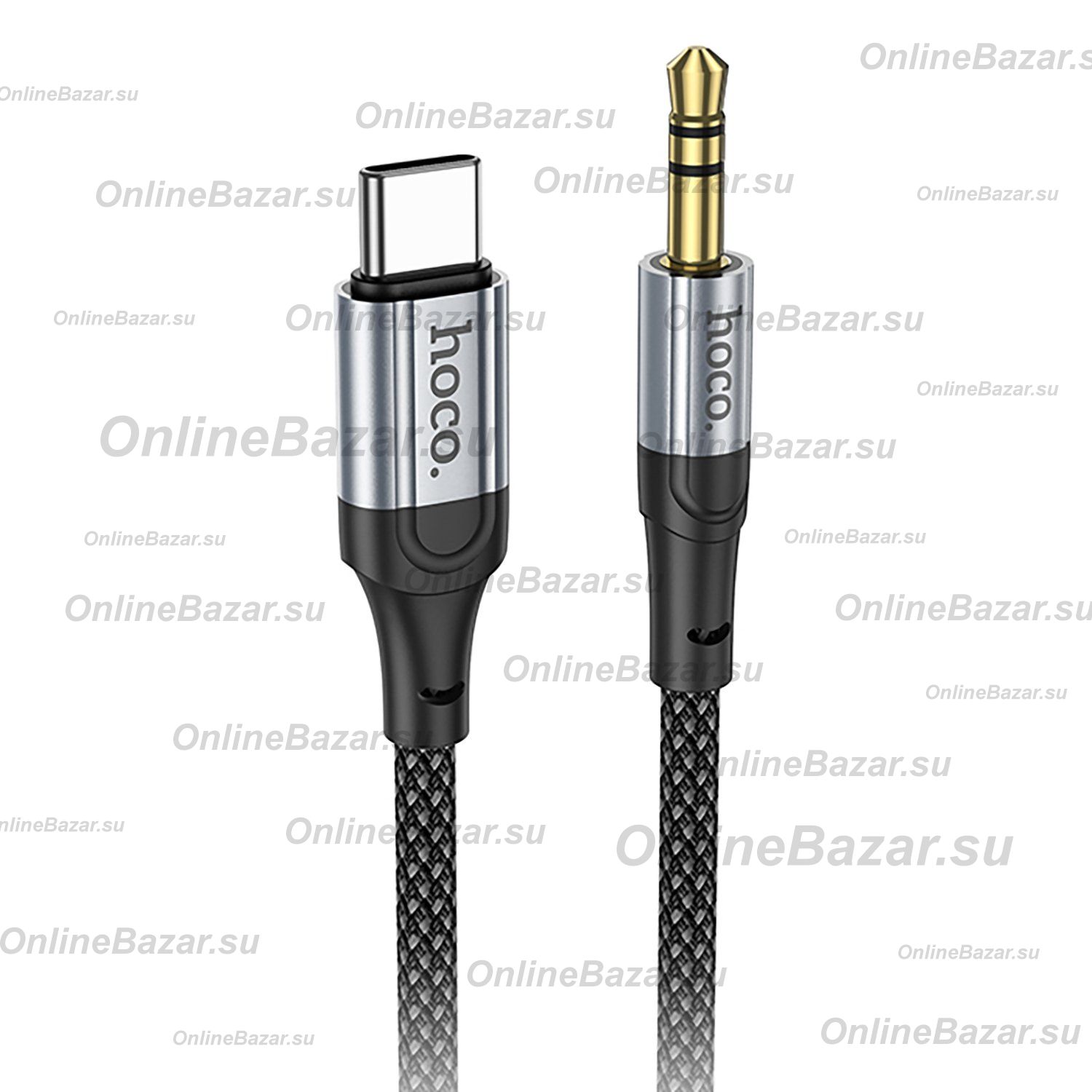 Кабель AUX 3.5 mm - Type-C Hoco UPA26 (1 м) <черный> ― OnlineBazar.su