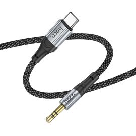 Кабель AUX 3.5 mm - Type-C Hoco UPA26 (1 м) <черный>