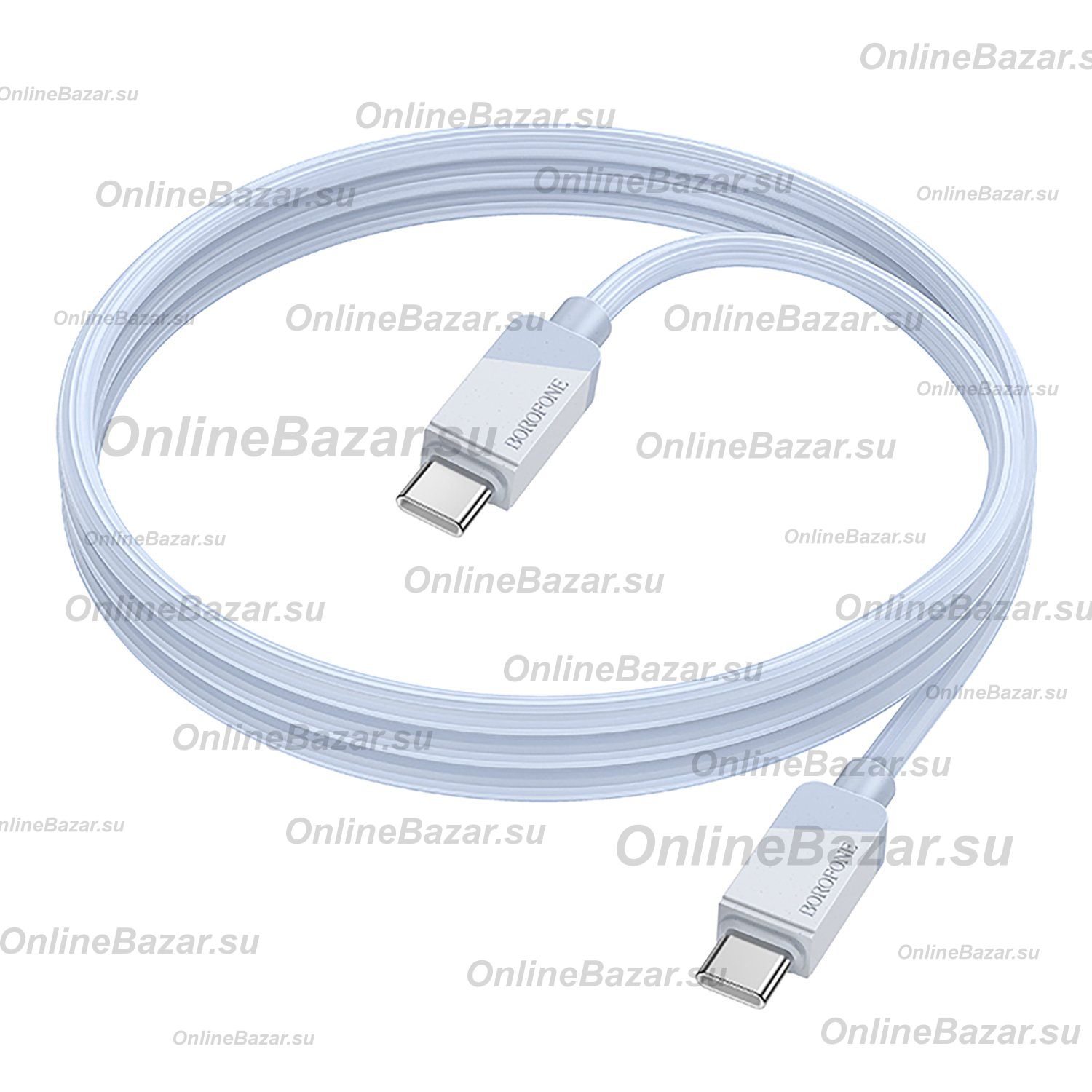 Кабель USB-C Type-C Borofone BX107 (3A/PD/60W/1 метр) <синий> ― OnlineBazar.su