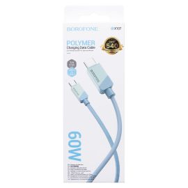 Кабель USB-C Type-C Borofone BX107 (3A/PD/60W/1 метр) <синий>