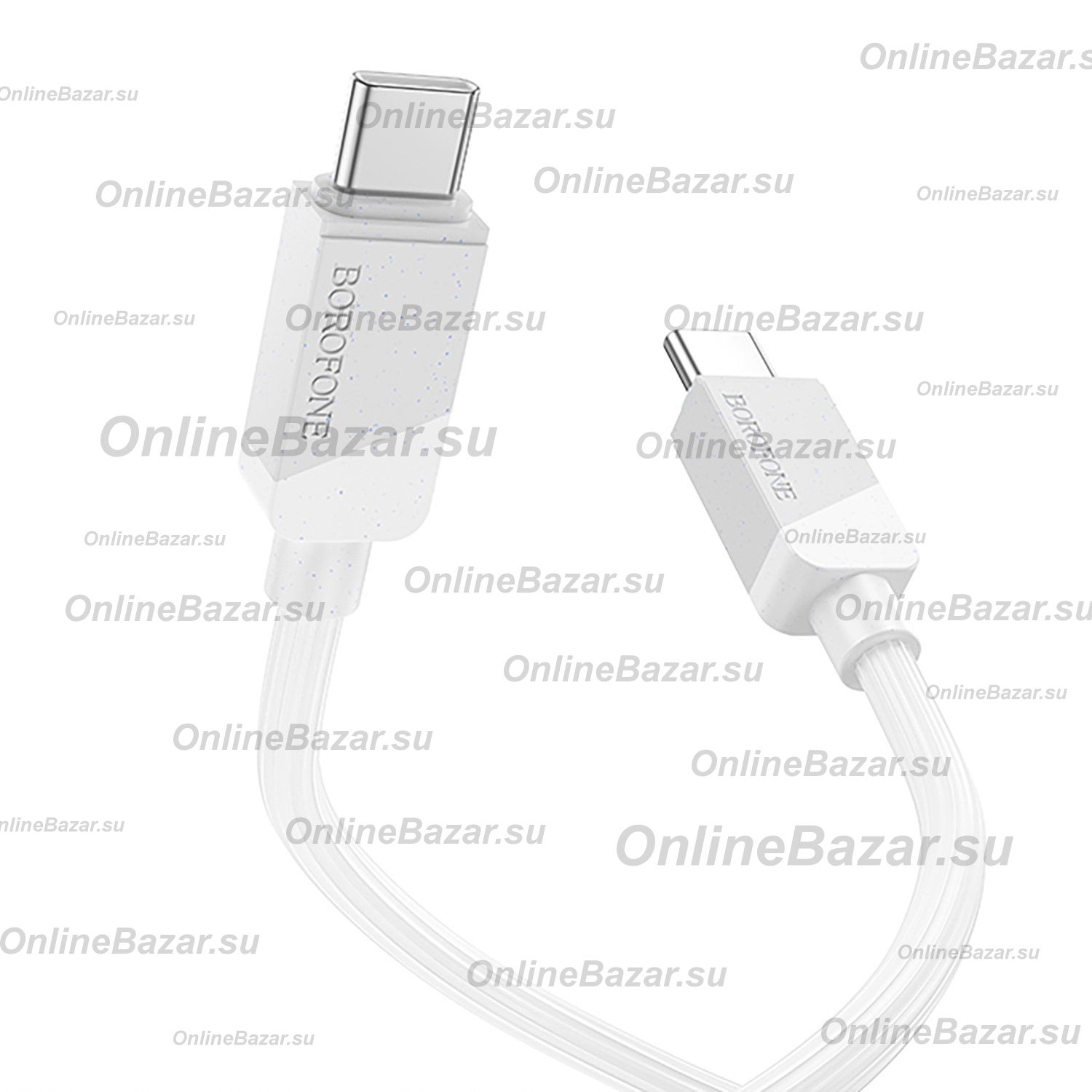 Кабель USB-C Type-C Borofone BX107 (3A/PD/60W/1 метр) <белый> ― OnlineBazar.su