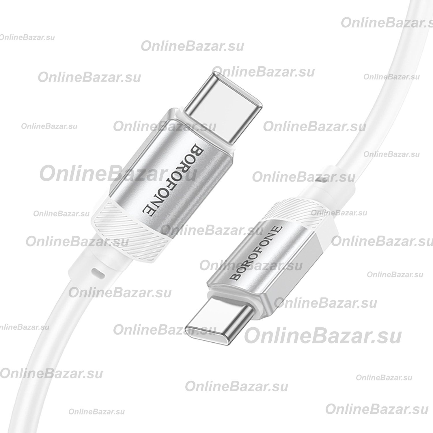 Кабель USB-C Type-C Borofone BX108 (3A/PD/60W/1 метр) <белый> ― OnlineBazar.su