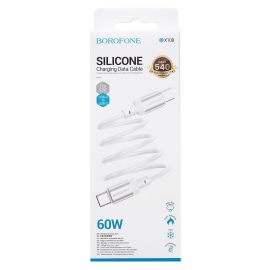 Кабель USB-C Type-C Borofone BX108 (3A/PD/60W/1 метр) <белый>