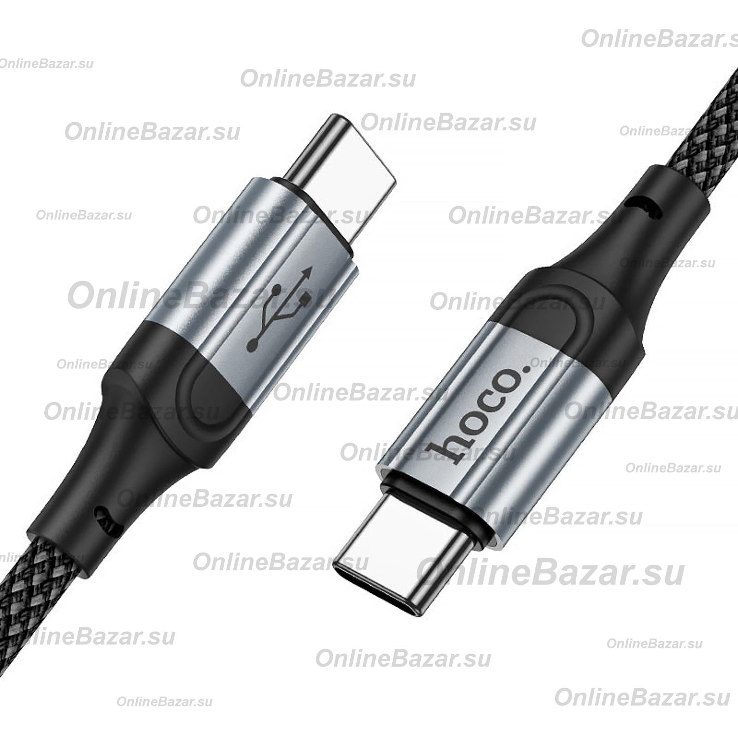 Кабель USB-C Type-C Hoco X102 (3A/PD/60W/1 метр) <черный> ― OnlineBazar.su