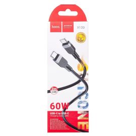 Кабель USB-C Type-C Hoco X109 (3A/PD/60W/2 метра) <черный>