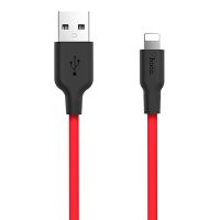Кабель USB Apple iPhone Lightning Hoco X21 (2A/1 метр) <черно-красный> ― OnlineBazar.su