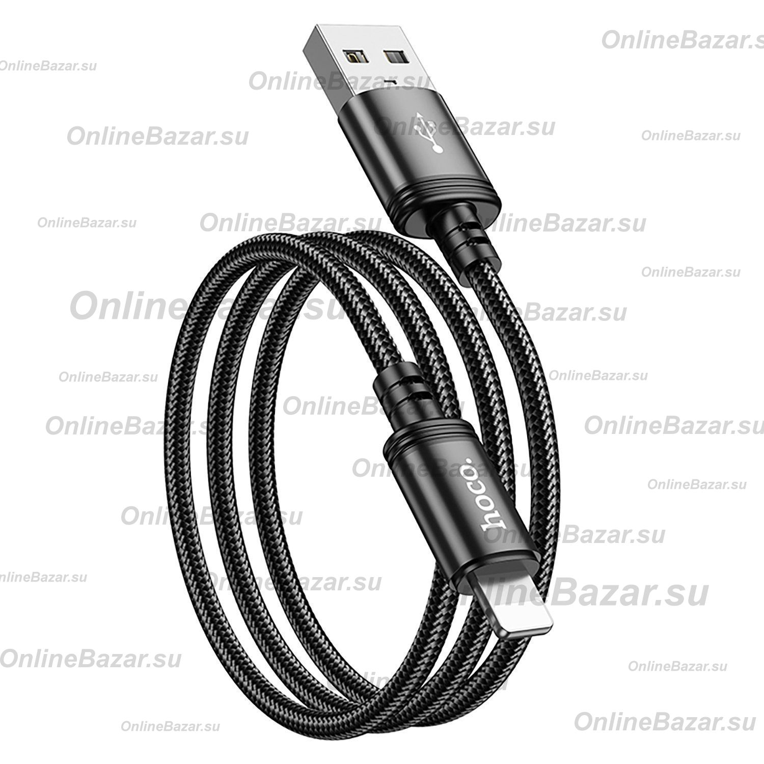 Кабель USB Apple iPhone Lightning Hoco X89 (2.4A/1 метр) <черный> ― OnlineBazar.su