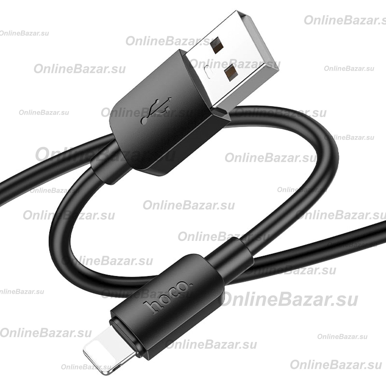 Кабель USB Apple iPhone Lightning Hoco X96 (2.4A/12W/0,25 метра) <черный> ― OnlineBazar.su