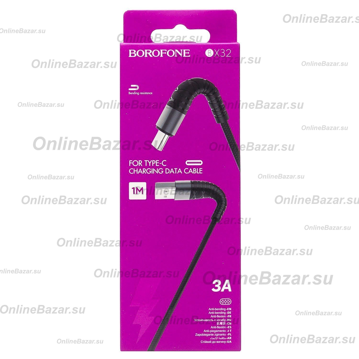 Кабель USB Type-C Borofone BX32 (3A/1 метр) <черный> ― OnlineBazar.su