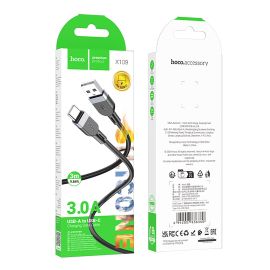 Кабель USB Type-C Hoco X109 (3A/18W/3 метра) <черный>