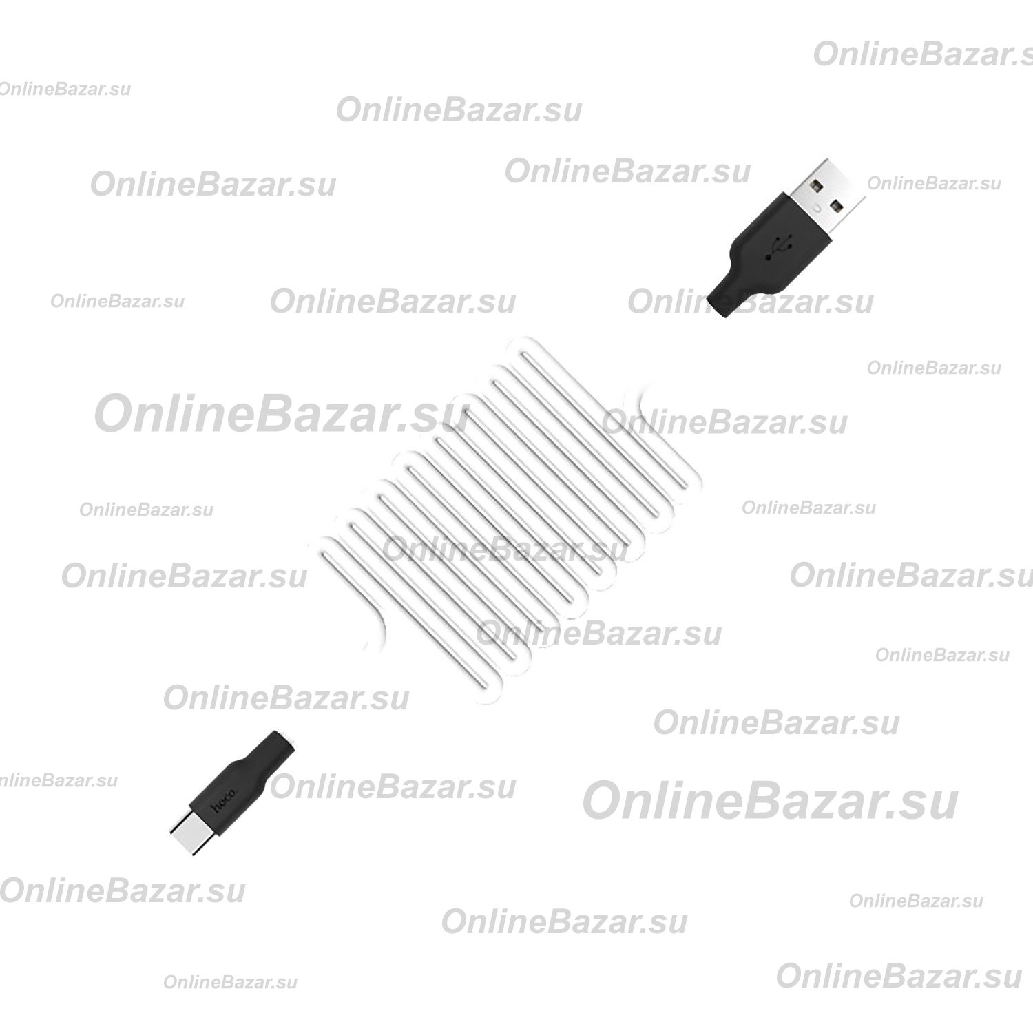 Кабель USB Type-C Hoco X21 (3A/1 метр) <черно-белый> ― OnlineBazar.su