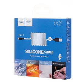 Кабель USB Type-C Hoco X21 (3A/1 метр) <черно-белый>