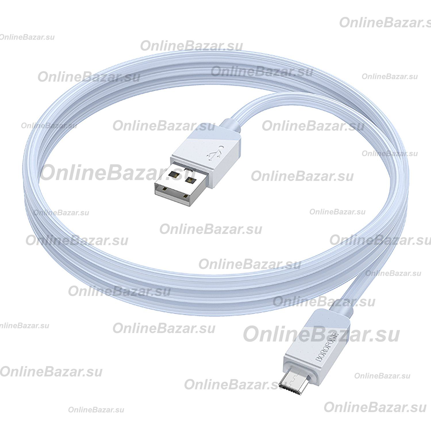 Кабель USB MicroUSB Borofone BX107 (2.4А/1 метр) <голубой> ― OnlineBazar.su