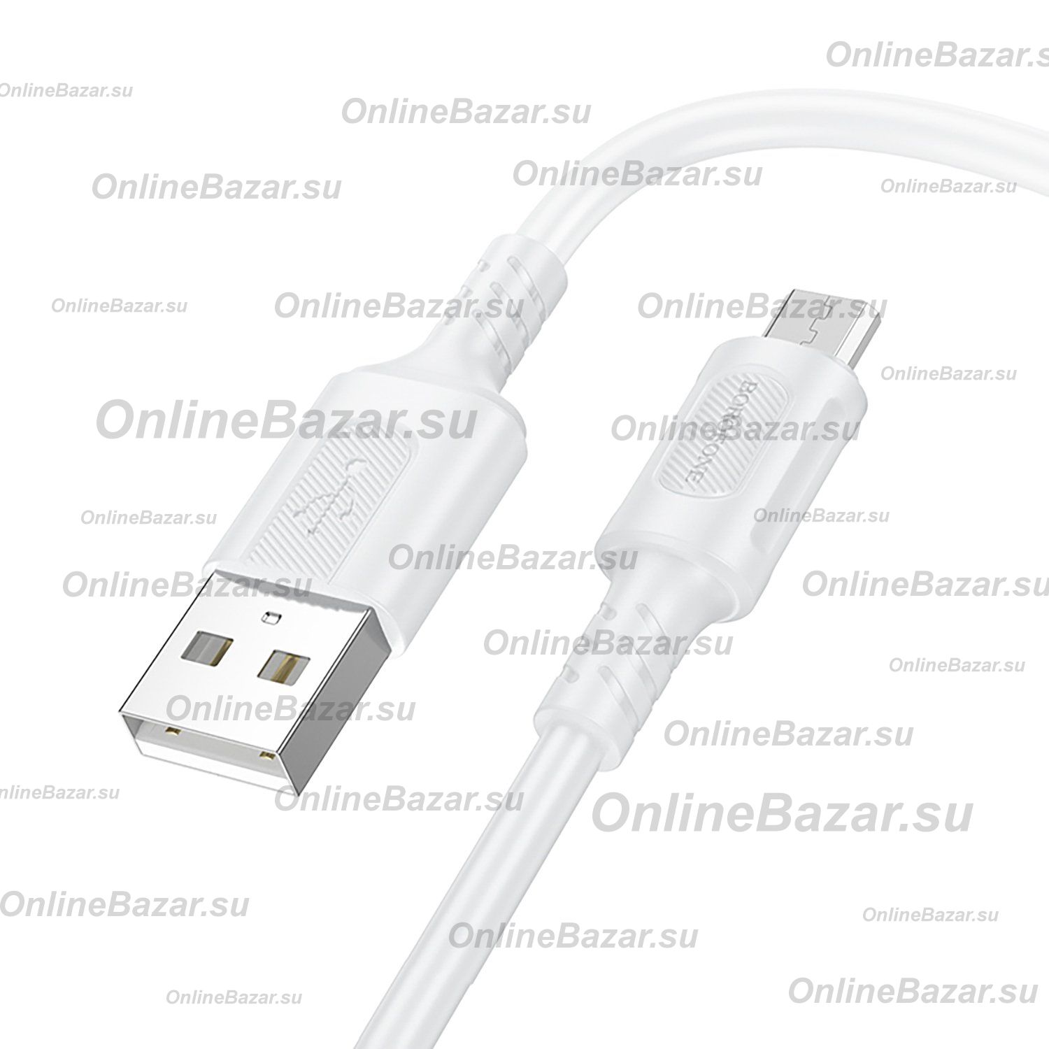 Кабель USB MicroUSB Borofone BX111 (2.4А/1 метр) <белый> ― OnlineBazar.su