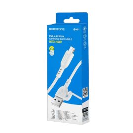 Кабель USB MicroUSB Borofone BX91 (2.4А/1 метр) <белый>