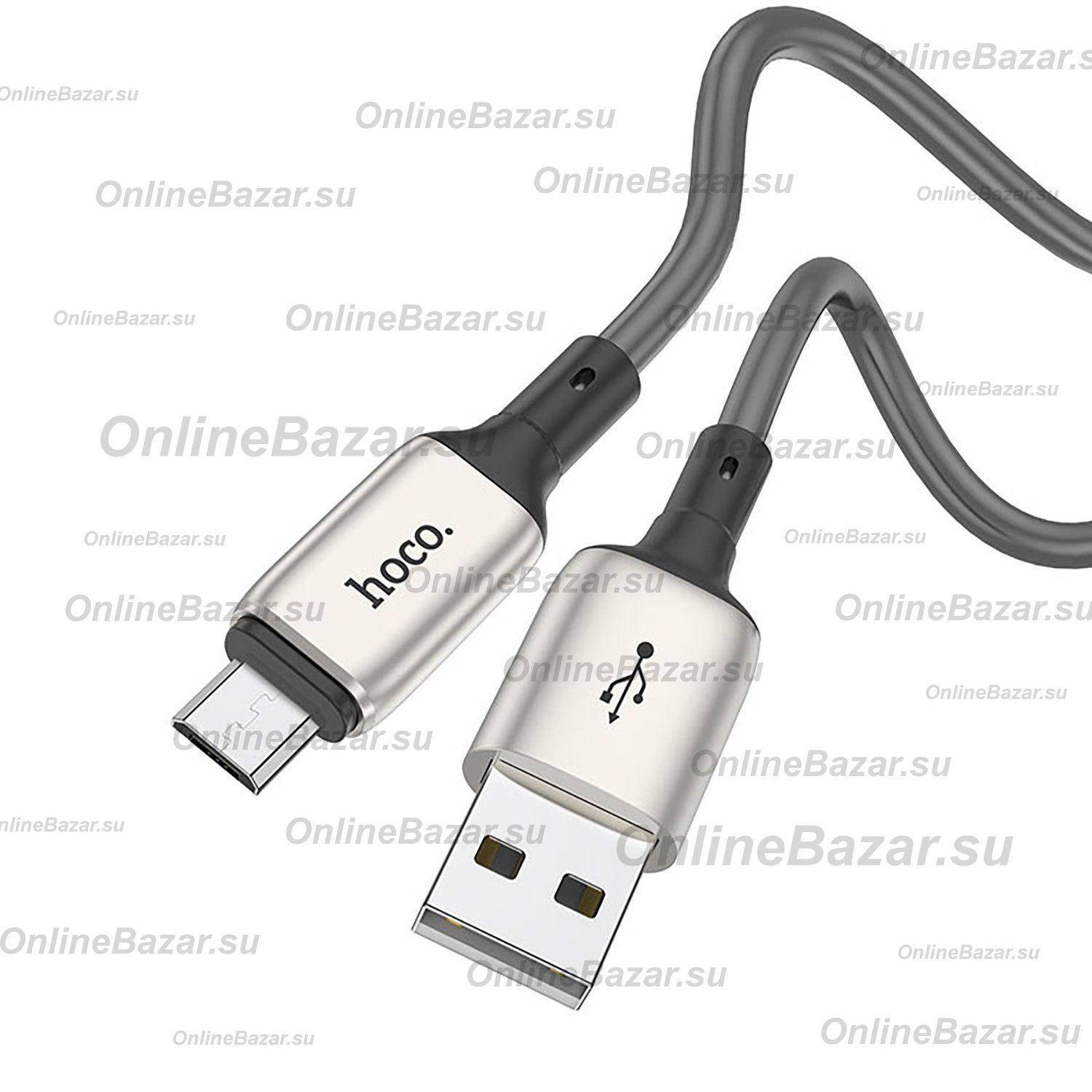 Кабель USB MicroUSB Hoco X66 (2.4А/1 метр) <серый> ― OnlineBazar.su