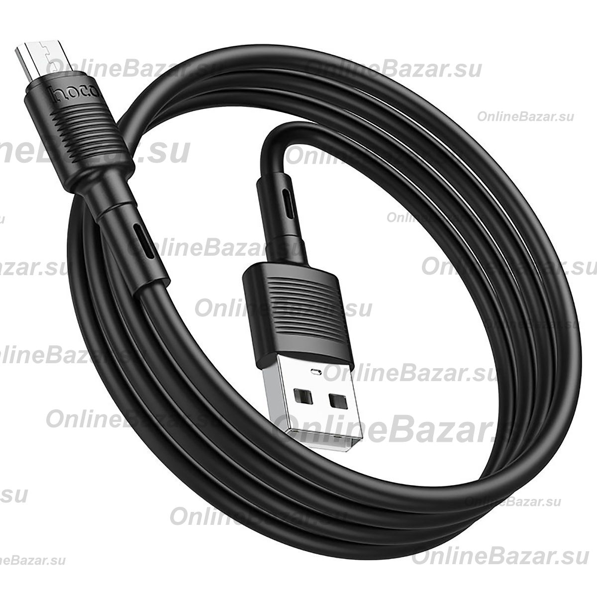 Кабель USB MicroUSB Hoco X83 (2.4А/1 метр) <черный> ― OnlineBazar.su