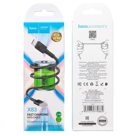 Кабель USB MicroUSB Hoco X83 (2.4А/1 метр) <черный>