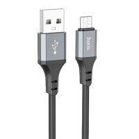 Кабель USB MicroUSB Hoco X86 (2.4А/1 метр) <черный> ― OnlineBazar.su