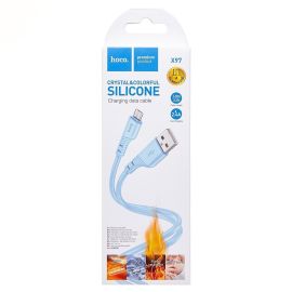 Кабель USB MicroUSB Hoco X97 (2.4А/1 метр) <голубой>