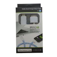Кабель USB Apple iPhone 2/3/4 плоский светящийся <бело-фиолетовый> ― OnlineBazar.su